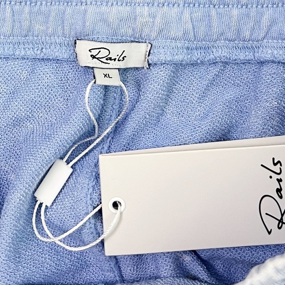 NWT Rails Makena Pull On Cotton Shorts in Powder Blue Acid Wash - Picture 6 of 8